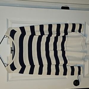 Womans long sleeved, stripped, dress sweater, size large, brand: Cable & Gauge